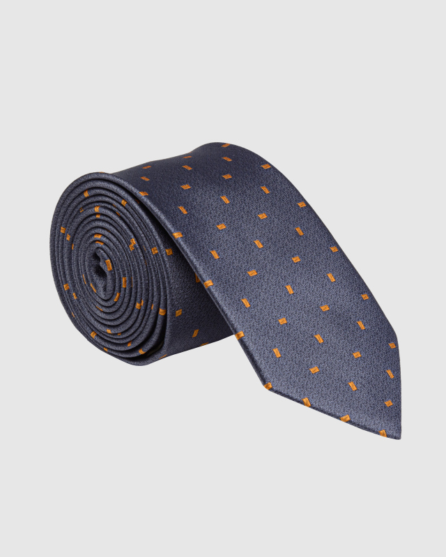Темно-серый галстук с контрастным геометрическим рисунком