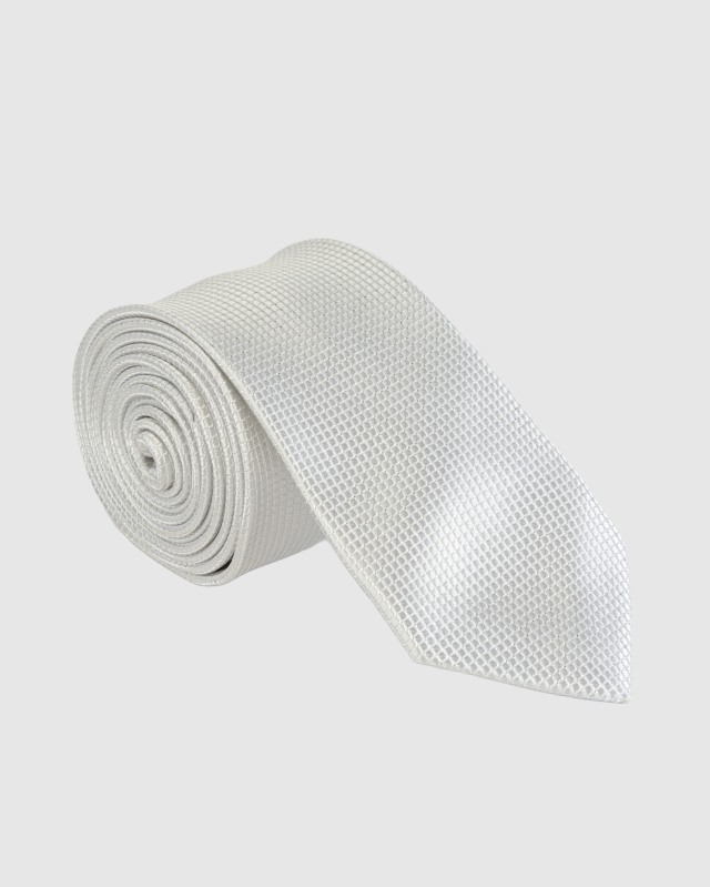 Серебристо-серый галстук с фактурным микродизайном