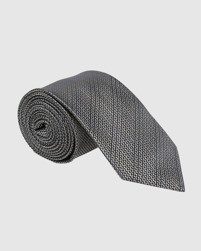 Темно-серый галстук с диагональным мотивом