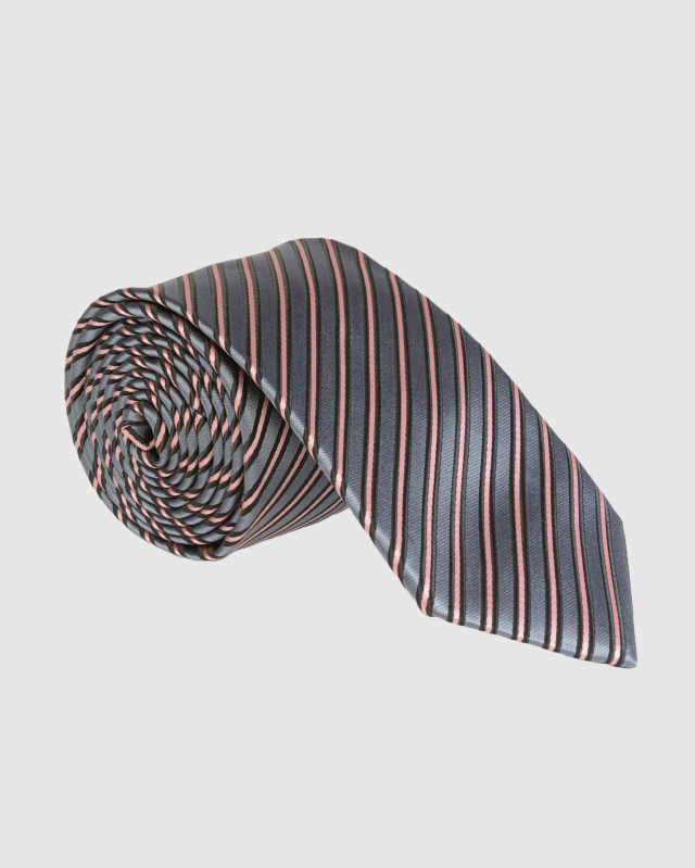 Серый галстук с диагональными полосками