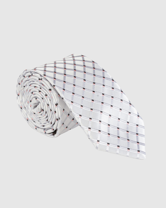 Светло-серый галстук с ромбовым мотивом