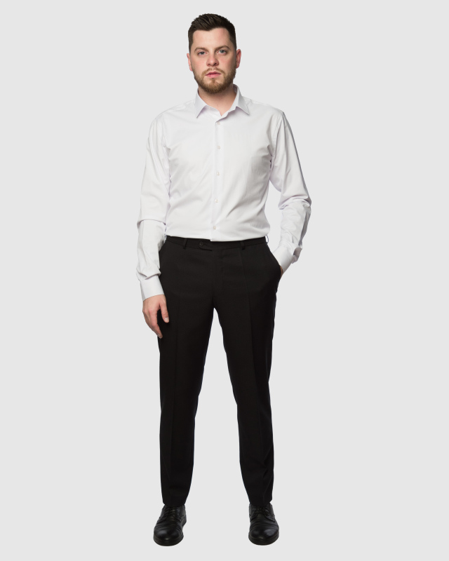 Классические черные брюки Рафаэль из ткани с жаккардовым рисунком