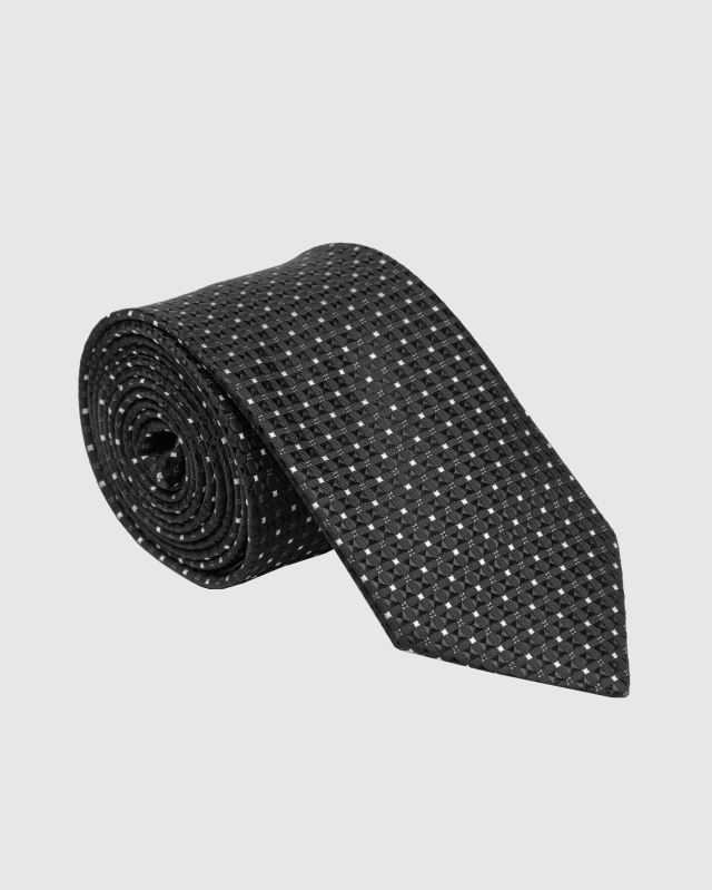 Черный галстук с геометрическим орнаментом