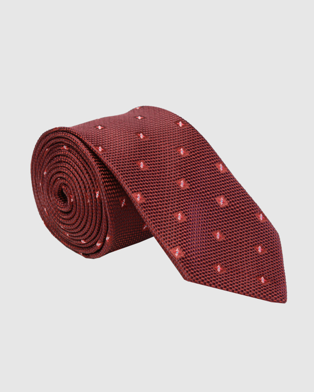 Бордовый галстук с фуляровым узором